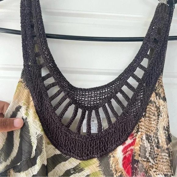 CLASSIC ANIMAL PRINT RUFFLE MULTI COLOR MAXI DRESS SIZE 36 100% COTTON SIZE 36 - Picture 11 of 15